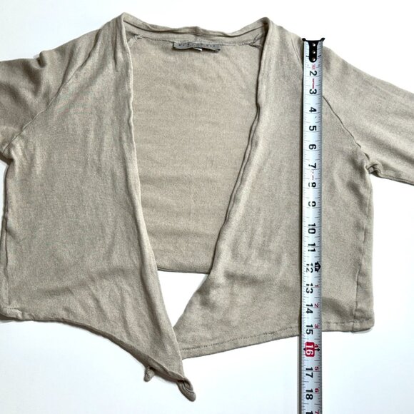 Bryn Walker Cashmere Shrug Cardigan Sweater Tie Front Waterfall Balletcore - Picture 9 of 10